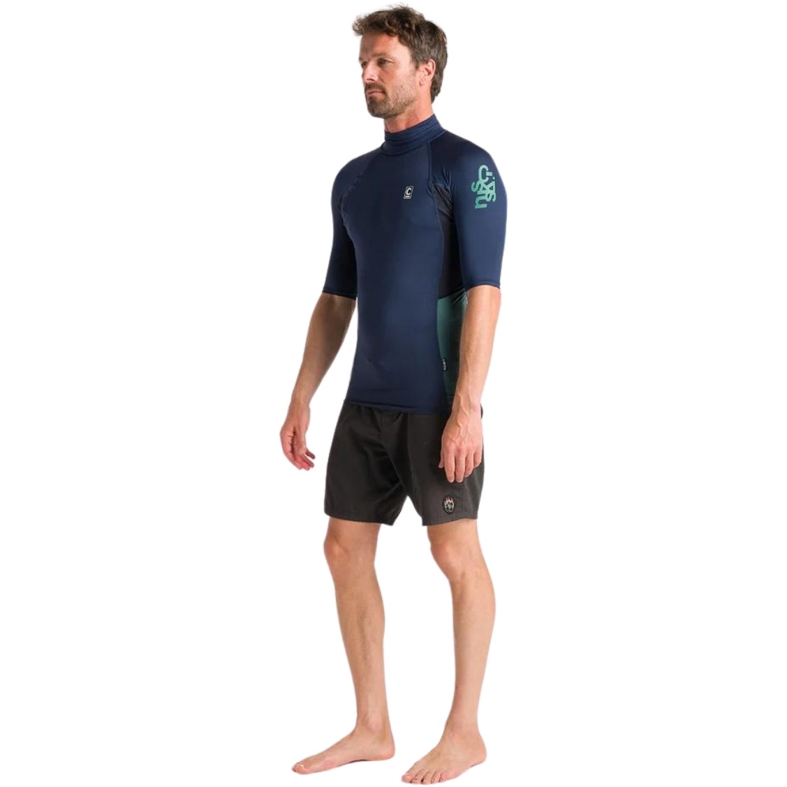 2026 C-Skins Mens NuWave X Short Sleeve Rash Vest C-NLYSSMT - Bluestone / Black / Dark Sage